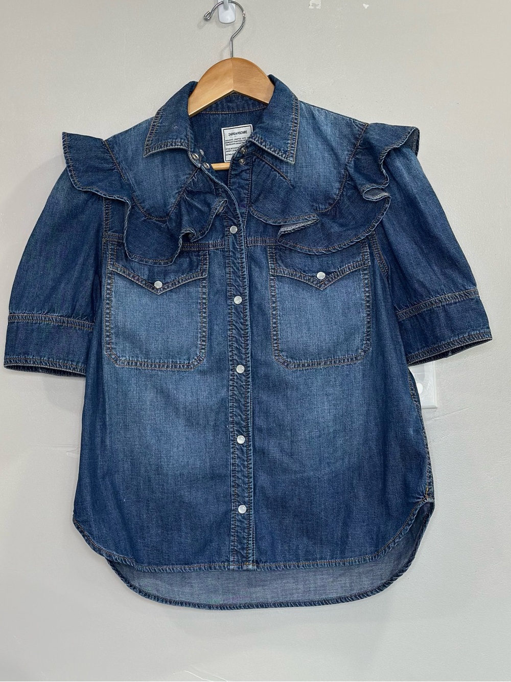 Zadig & Voltaire Toky denim shirt/jacket SIZE: S - Picture 3 of 11